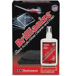 Brillianize Plastic &amp; Glass Cleaning Kit w/ Circular Knit Microfiber Cloth