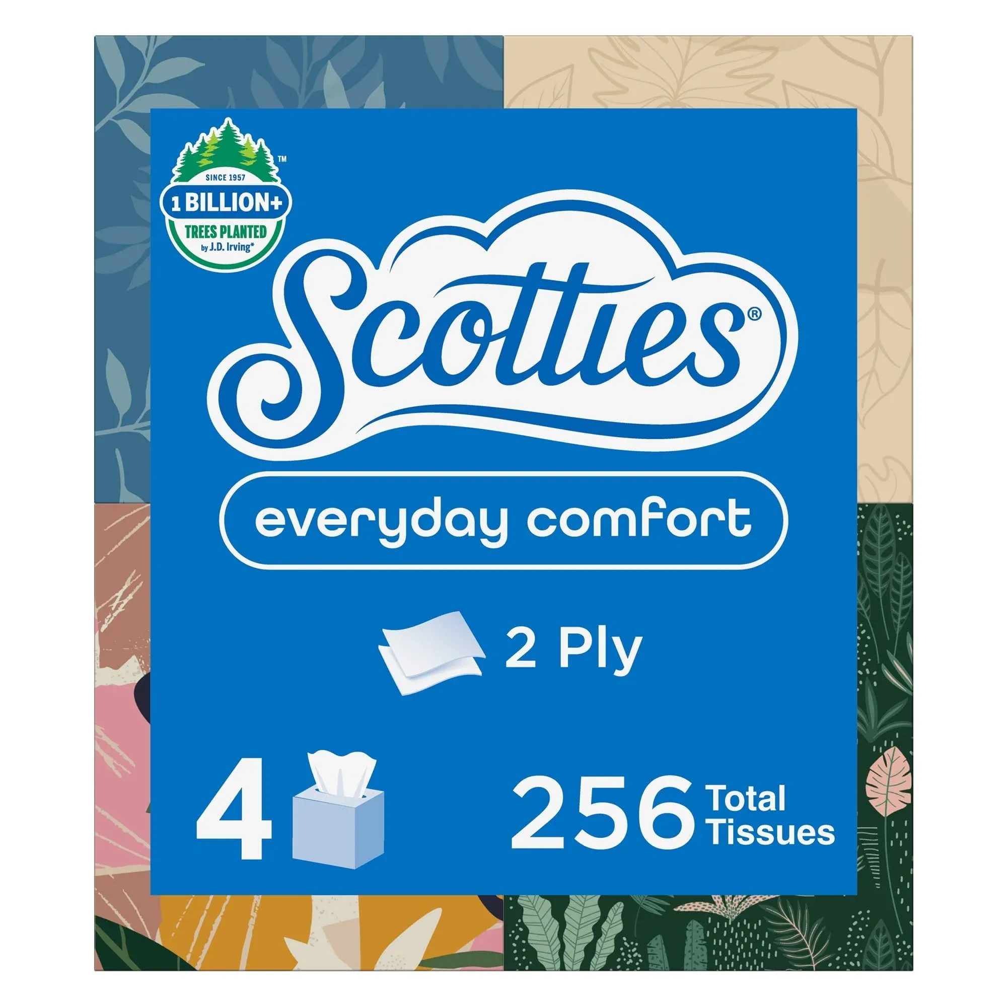 Scotties Facial Tissue, 2-Ply, Everyday Comfort, 4 Pack - 4 - 64 sheet boxes [256 ...