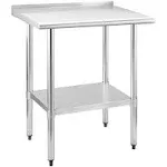 Chingoo Stainless Steel Table 24 x 30 Inches Metal Prep Table with Backsplash...