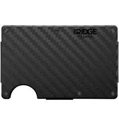 Ridge Men's 3K Carbon Fiber RFID Blocking Wallet with Cash Strap