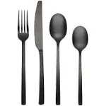 Beacon Black Satin 16-Piece Flatware Set