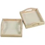 DIY Mini Wood Trays - Set of 12 Unfinished Wood Tray - Paintable Crafts Supplies