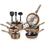 NutriChef Kitchenware Pots & Pans - Stylish Kitchen Cookware Set, Non-Stick (13-piece Set)