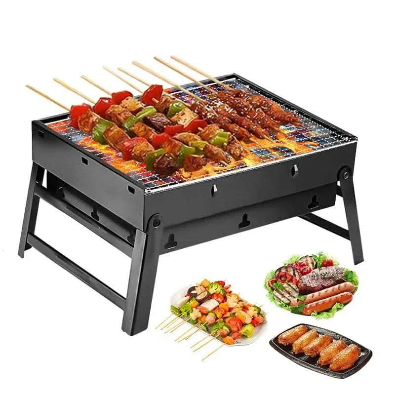 Portable Charcoal Grill,17" Folding Portable BBQ Charcoal Grill Compact Tabletop ...