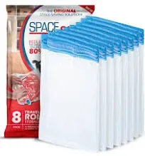 Spacesaver 8 x Premium Travel Roll Up Compression Storage Bags for Suitcases