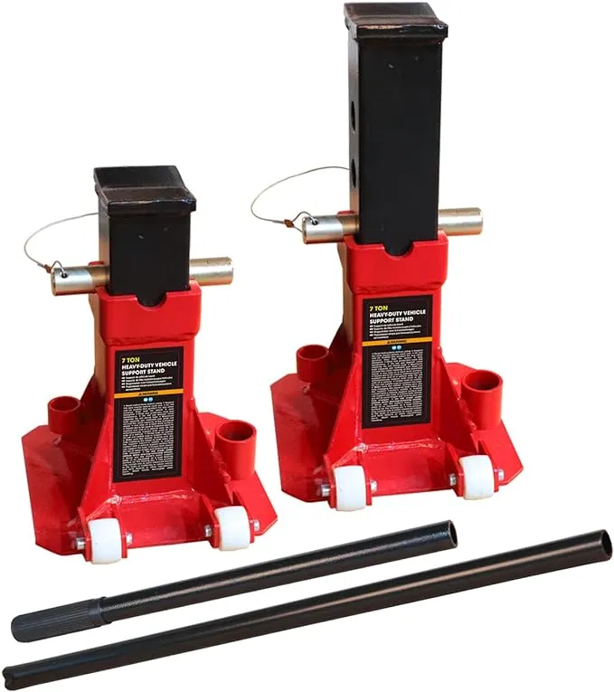 BIG RED 7 Ton Heavy Duty Jack Stands with Casters