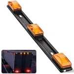 Nilight 9 LED Marker Tail Trailer Light Bar 14.2inch 1pc Amber Clearance Identification Running Marker ID Rear Stainless Steel Bracket for 12V Pickup