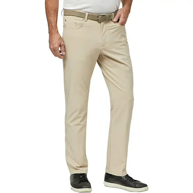 Greg Norman Men's ML75 Performance Pant 5 Pocket Pant Performance Pant (Tan, 40x32), Beige