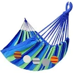 Brazilian Double Hammock 2 Person Extra Large XX-Large Blue/Green Stripe