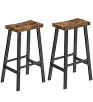 VASAGLE Set of 2 Counter Height Bar Stools with Footrest