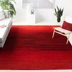 SAFAVIEH Adirondack Collection Area Rug - 8' x 10', Red & Black, Modern Ombre Design, Non-Shedding & Easy Care, Ideal for High Traffic Areas in Living Room, Bedroom (ADR142Q)