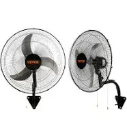 VEVOR Wall Mount Fan, 2 PCS 18 inch Oscillating, 3-speed High Velocity Max. 4000 CFM Industrial Wall Fan for Indoor, Commercial, Residential, Warehouse, Greenhouse, Workshop, Basement, Garage,Black