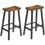 VASAGLE Bar Stools Set of 2, Counter Height Stools, Bar Chairs with Footrest, 29.1 Inches Tall Kitchen Breakfast Stools, Industrial, Living Room Party