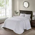 Madison Park - Quebec Reversible Bedspread Set - Full - White