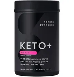 Sports Research Keto Plus with goBHB + Amino Acids - 30 Servings Fruit Punch