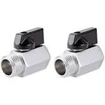 2 Pack Brass Mini Ball Valve 1/2&#034; NPT Female X Male Thread Shut-Off Valve