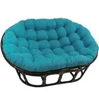 Blazing Needles Double Papasan Cushion, 48&#034; x 6&#034; x 65&#034;, Aqua Blue - Frame not...