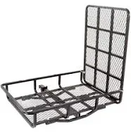 500Lbs Hitch Mount Cargo Carrier Folding Ramp for Mowers Blowers Power Equipment