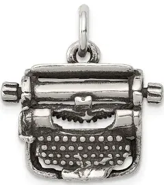 Typewriter Charm Pendant In 925 Sterling Silver