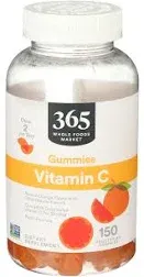 365 WHOLE FOODS MARKET Gummies VITAMIN C 150 VEGETARIAN GUMMIES BB:10/2024