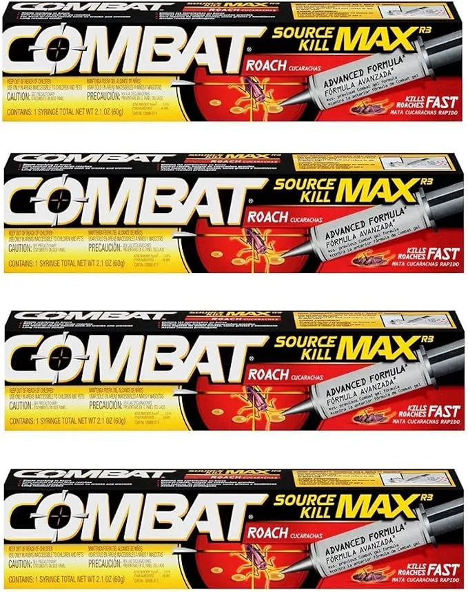 Combat Source Kill Max Roach Killing Gel, 60 Grams (Pack of 4) , Combat-fj3g