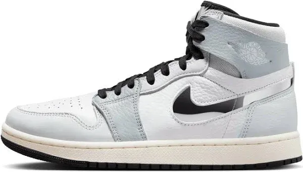 Air Jordan 1 Zoom CMFT 2 Chrome Swoosh Womens Lifestyle Shoes (White/Silver)