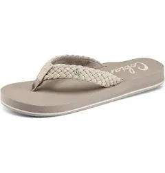 Cobian Braided Bounce Women&#39;s Flip-Flops 11 US Cream