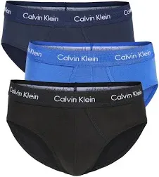 Calvin Klein 2XL Men 3 Pack Hip Brief Classic Fit Cotton Stretch Black XXL