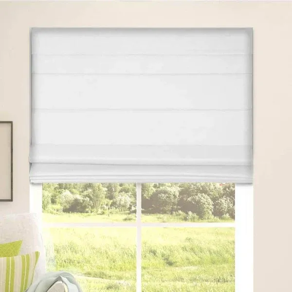 Arlo Blinds Thermal Room Darkening Fabric Roman Shades color White