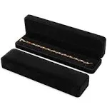 iSuperb Set of 2 Classic Velvet Necklace Chain Bracelet Display Case Storage Jewelry Gift Box