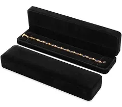 iSuperb Set of 2 Classic Velvet Necklace Chain Bracelet Display Case Storage Jewelry Gift Box