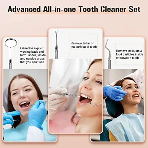 Plaque Remover for Teeth, Electric Tooth Cleaner Tartar Remover for Teeth wit...