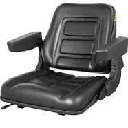 VEVOR Tractor Seat Universal Folding &amp; Adjustable Forklift Seat w/ SeatSwitch