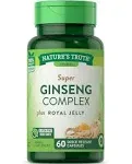 Natures Truth Super Ginseng Complex Plus Royal Jelly 800mg Capsules, 60 Ea