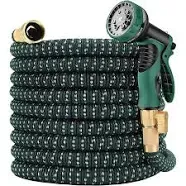 50 ft Expandable Garden Hose with 10 Function Nozzle Sprayer