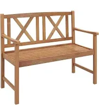 Costway 2-Person Bench Patio Acacia Wood Outdoor Loveseat