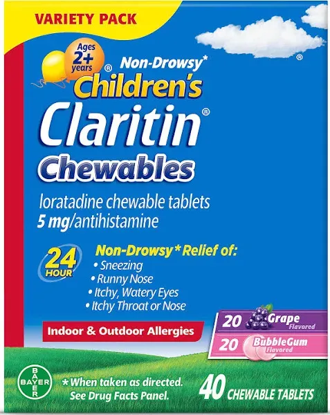 CLARITIN Children&#039;s Chewable 10Tab Grape Flavored-Exp 09/24*FREE SHIPPING*