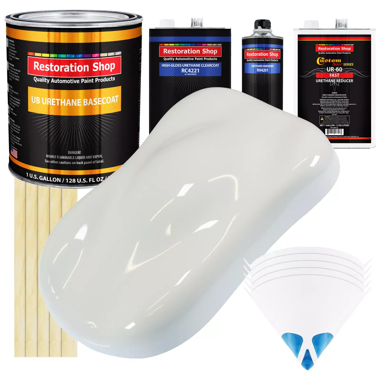 Pure White Gallon Urethane Basecoat Clearcoat Car Auto Paint Fast Kit