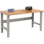 183165 Global Industrial Adjustable Height Workbench 72 x 36" Shop Top Square Edge Gray