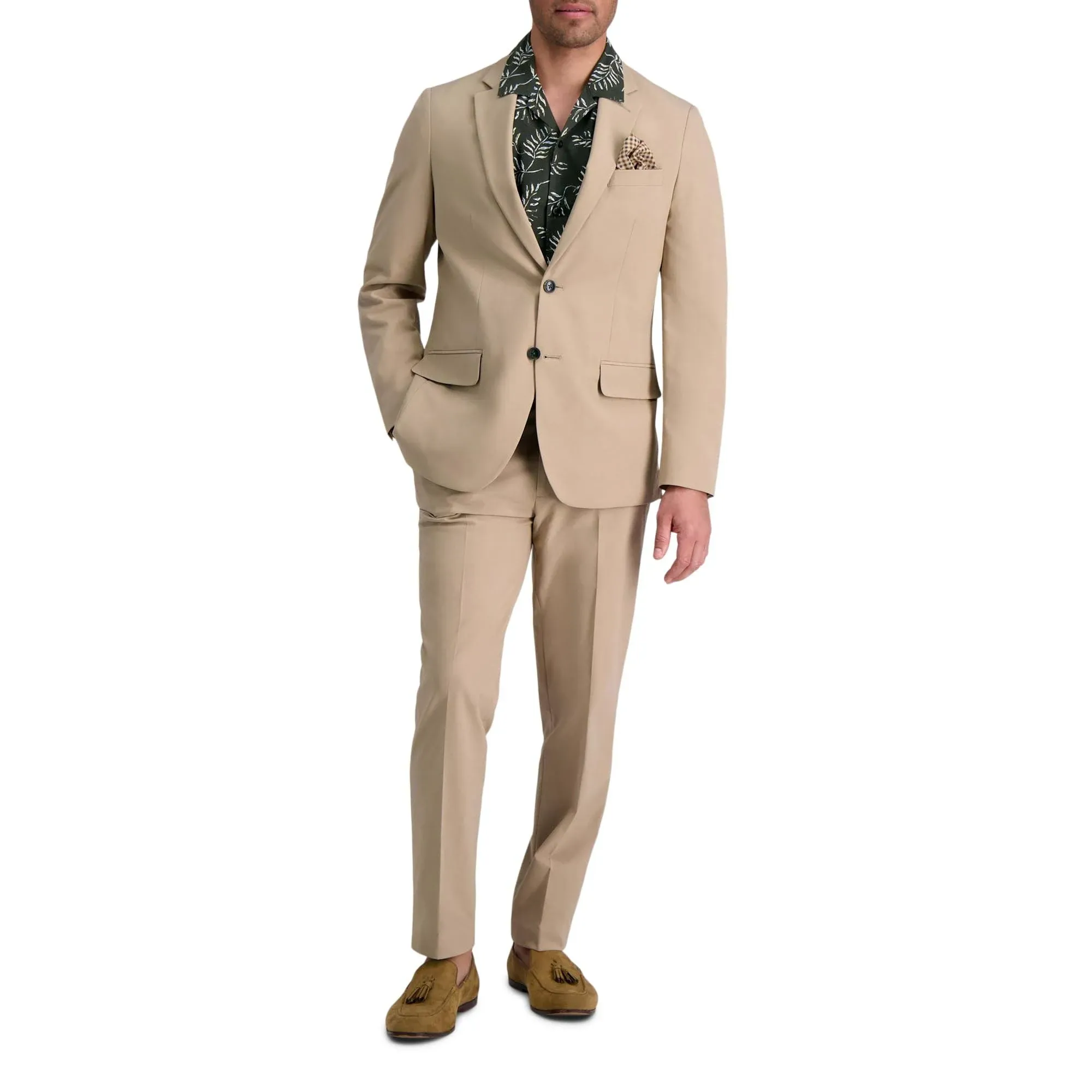 Haggar Smart Wash Sorona Suit Pant Khaki