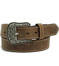 ARIAT Women&#039;s Basic Stitch Edged Belt Large, Brown 