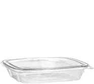 Dart CH1620DSF 16-20 Oz Clear Tamper-Evident Shallow  PET Containers with Flat Lid, 200/CS