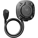 MICTUNING 13Amp 125V AC Port Plug with 16" Integrated Heavy Duty Extension Cord and Water-Resistant Cap - Black