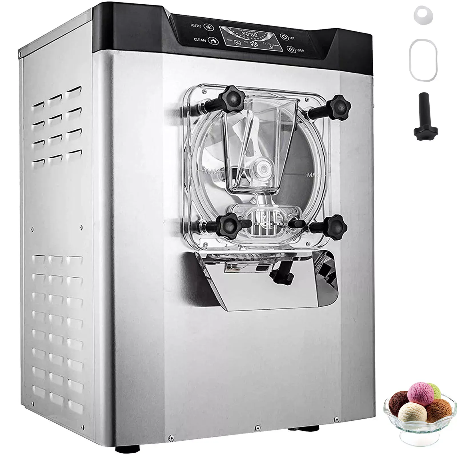 VEVOR 20L/H Frozen Hard Ice Cream Machine LCD Display Commercial Yogurt Maker