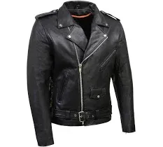 Milwaukee Leather SH1011TALL Black Classic Brando Motorcycle Jacket fo