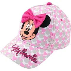 Disney Girls' Minnie Mouse Baseball Cap – 3D Bow Curved Brim Strap Back Hat (4-7)