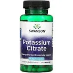 Swanson Potassium Citrate - Mineral Supplement Promoting Heart Health & Energy Support - Aids Optimal Nerve & Kidney Function with Natural Ingredients - (120 Capsules, 99mg Each) 4 Pack