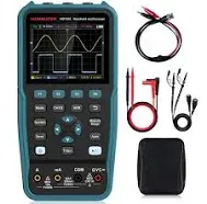 HANMATEK 3 in 1 Handheld Oscilloscope Multimeter 100Mhz Waveform Generator Oscilloscope with 2 Channels 3.5"TFT