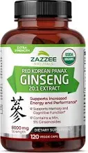 USDA Organic Extra Strength Red Korean Panax Ginseng, 8000 mg Strength  | eBay