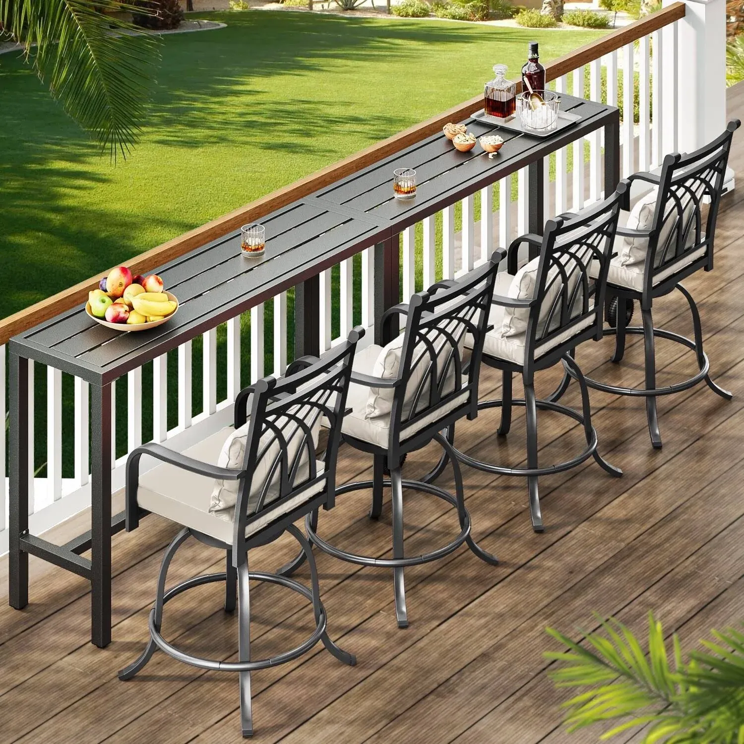 YITAHOME Outdoor Bar Table 39 Outdoor Patio Bar Table Weatherproof Sturdy Bar Height Table for Balcony Garden Yard Pools